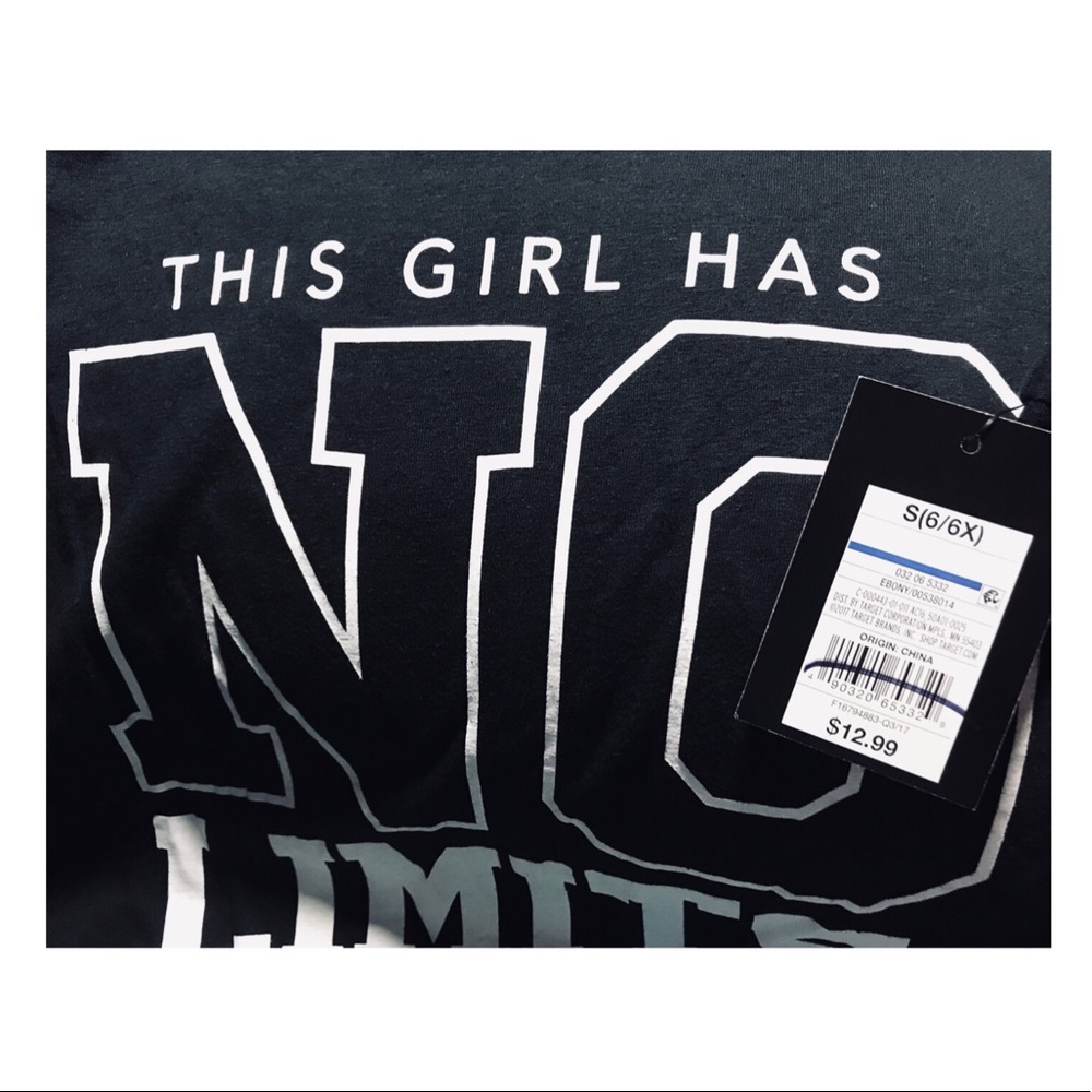 👛 NWT 🏷 Girls' No Limits Long Sleeve Graphic Tee - Picture 2 of 3
